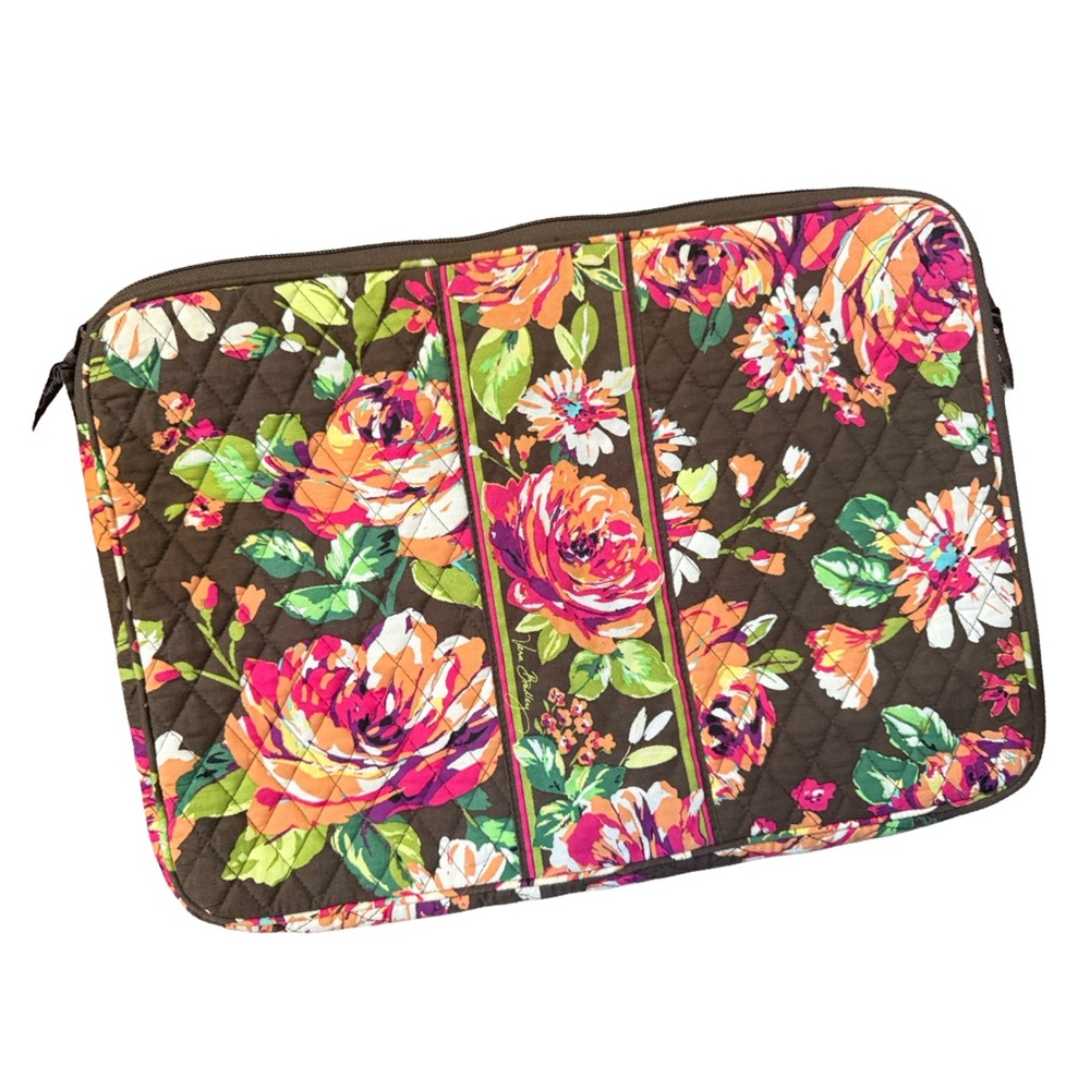 Vera Bradley Laptop Case Quilted English Rose Pattern Design